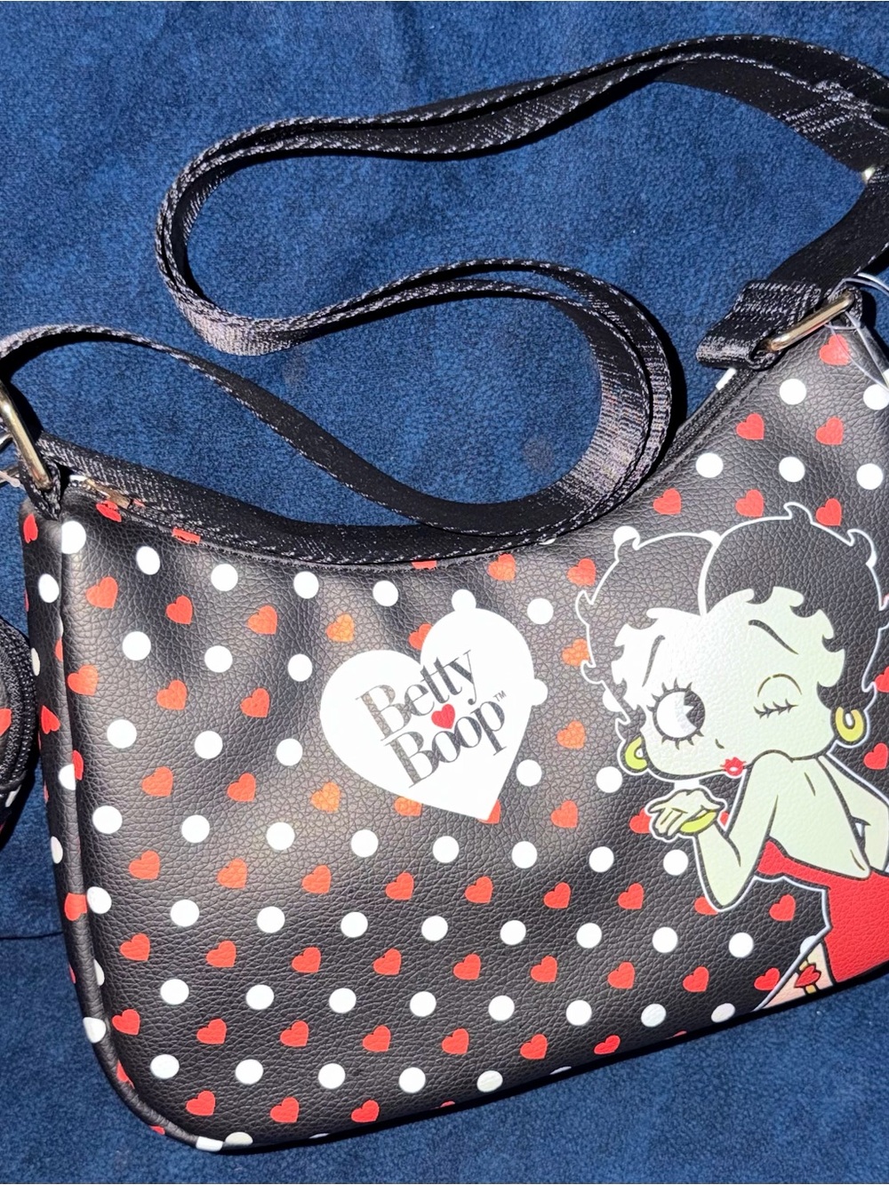 Betty Boop Black Red White Heart Shoulder Bag